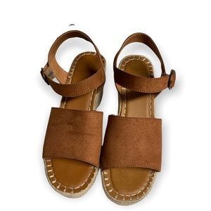 Espadrilles open toe platform wedge